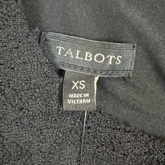 Talbots Black Lace Nylon Blend Top Long Sleeve Gathered Waist Size XS NWT - Picture 7 of 10